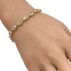 6.97ctw Aquamarine Bracelet 14K Gold worn