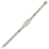 .65ctw Diamond & Sapphire Filigree Art Deco Bracelet 14K line