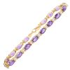 7.31ctw Amethyst Line Bracelet 14K Gold