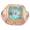 7.98ctw Natural Emerald Men's Ring 18K Gold