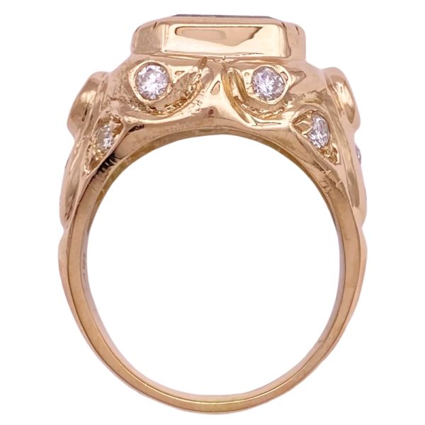 7.98ctw Natural Emerald Men's Ring 18K Gold profile