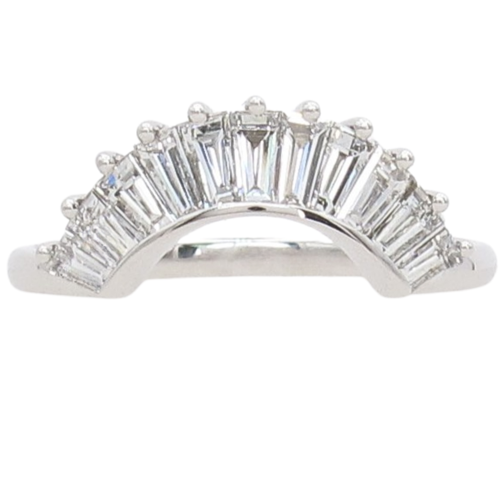 .74ctw Baguette Diamond Curved Stack Band 14K