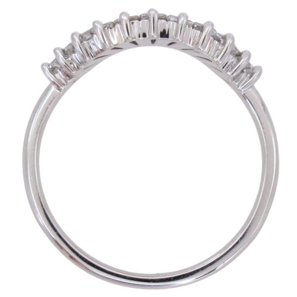 .74ctw Tapered Baguette Diamond Curved Stack Band 14K White Gold profile