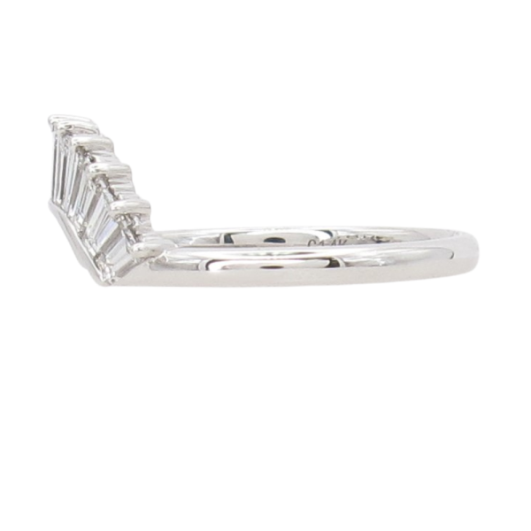 .74ctw Tapered Baguette Diamond Curved Stack Band 14K White Gold side