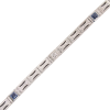 .78ctw Diamond & Sapphire Art Deco Bracelet 18K & Platinum close up