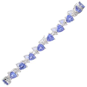 8.93ctw Tanzanite Line Bracelet 14K White Gold