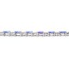 8.93ctw Tanzanite Line Bracelet 14K White Gold side