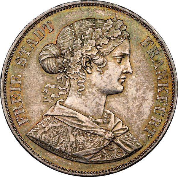 1861 German States Frankfurt 2 Taler MS62 NGC