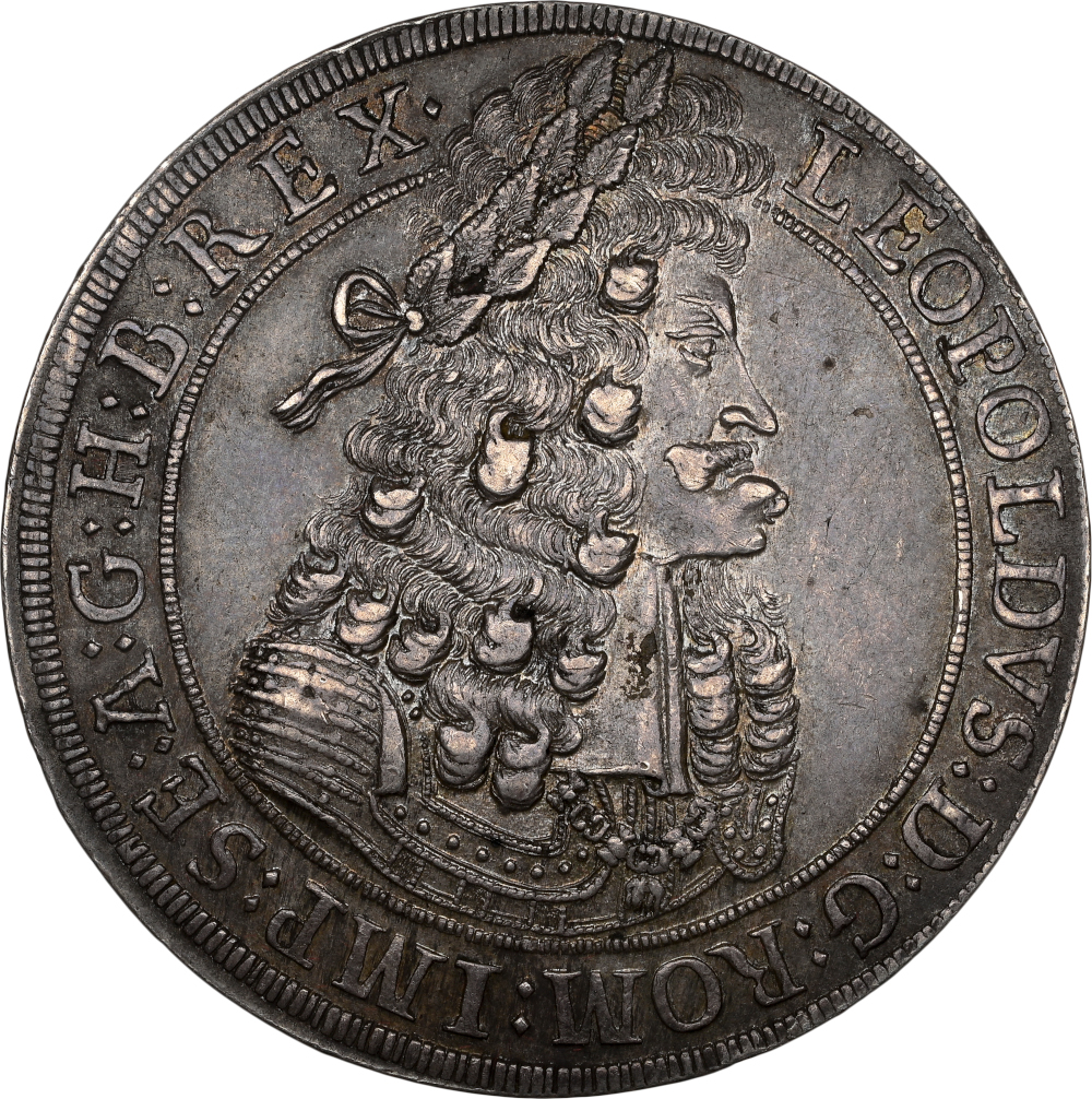 1701 Austria Leopold I Hogmouth Taler AU55 NGC