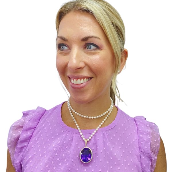 84.44ctw Amethyst Enhancer Pendant 14K Gold styled