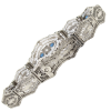 .92ctw Diamond & Sapphire Filigree Art Deco Bracelet 14K back