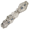 .92ctw Diamond & Sapphire Filigree Art Deco Bracelet 14K side