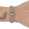 .92ctw Diamond & Sapphire Filigree Art Deco Bracelet 14K worn