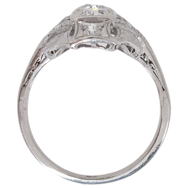.96ctw Diamond Art Deco Elongated Platinum Ring profile