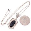 Art Deco Era Onyx Necklace 14K Gold back