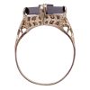 Art Deco Onyx Ring with Diamond Accent 14K White Gold profile