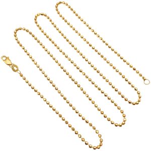 Bead Pull Chain Necklace 14K Gold 24 Length full
