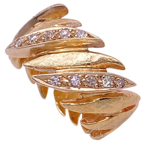 Brutalist 0.20ctw Diamond Band Ring 14K Gold side