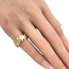 Brutalist 0.20ctw Diamond Band Ring 14K Gold worn