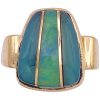 Chrysoprase & Opal Inlay Ring 14K Gold