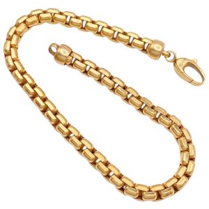 Chunky Box Link Bracelet 14K 8.25 Inch Length