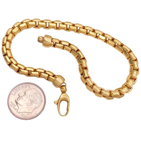 Chunky Box Link Bracelet 14K 8.25 Inch Length size