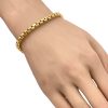 Chunky Box Link Bracelet 14K 8.25 Inch Length worn