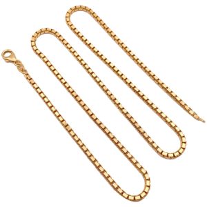 Chunky Box Link Chain Necklace 14K Gold 21.5 Grams 20 Inch Length