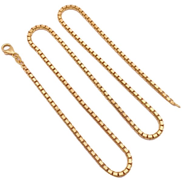 Chunky Box Link Chain Necklace 14K Gold 21.5 Grams 20 Inch Length