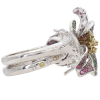 Convertible 3.14ctw Sapphire & Tsavorite Pave Flower & Beetle Ring 14K Side 3