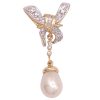 Cultured Pearl Bow Pendant 14K Gold