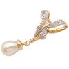 Cultured Pearl Bow Pendant 14K Gold side