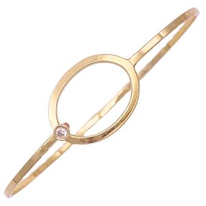 Diamond Accent Bangle Bracelet 14K Gold