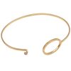 Diamond Accent Bangle Bracelet 14K Gold open