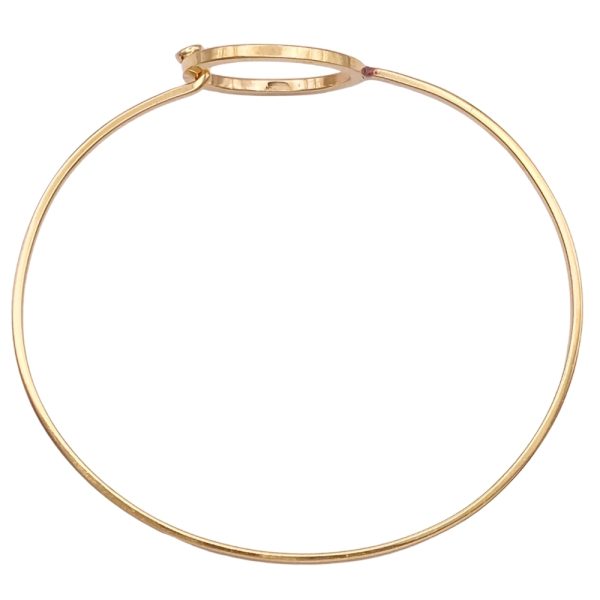 Diamond Accent Bangle Bracelet 14K Gold side