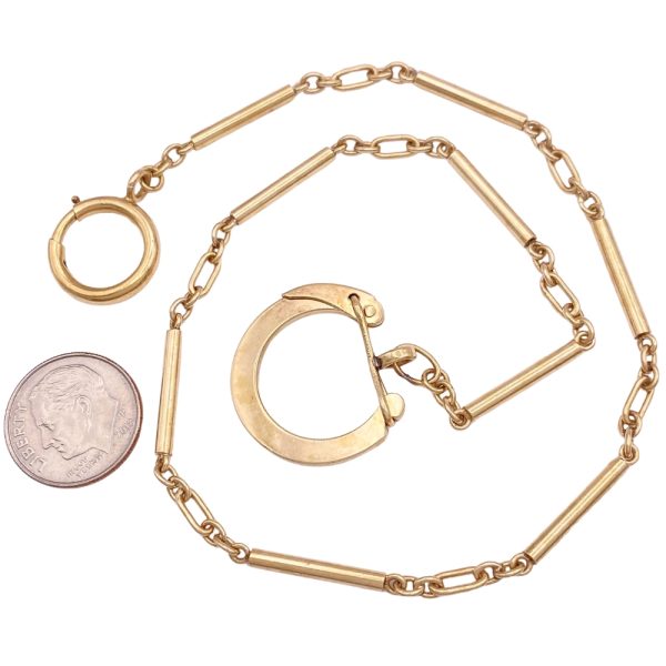 Edwardian Era Watch Chain 14K Gold 14 Length size