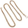 Edwardian Watch Chain Necklace 14K Solid Curb Link 22 Length full