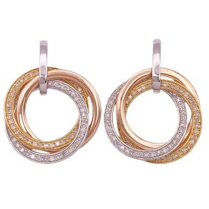 Effy 1.0ctw Diamond Rolling Circle Earrings 14K Gold