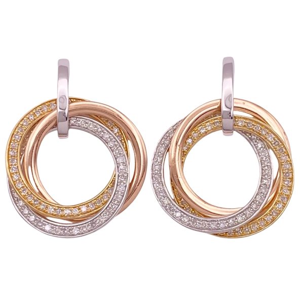 Effy 1.0ctw Diamond Rolling Circle Earrings 14K Gold