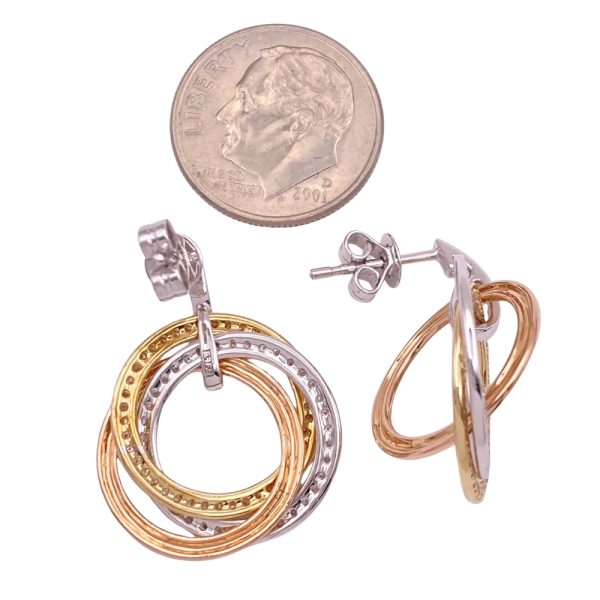 Effy 1.0ctw Diamond Rolling Circle Earrings 14K Gold size