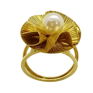 FloralPearlRingYellowGold