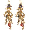 Gemstone Bohemian Dangle Earrings 22K Gold