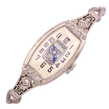 Gruen Ladies Art Deco Watch 14K front
