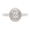 Half Carat Oval Halo Diamond Engagement Ring White Gold