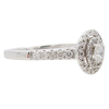 Half Carat Oval Halo Diamond Engagement Ring White Gold Side
