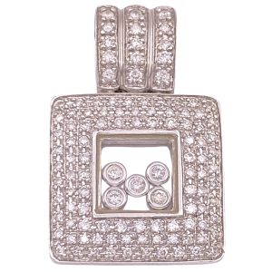 Happy Style Floating Diamond Pendant 14K Gold