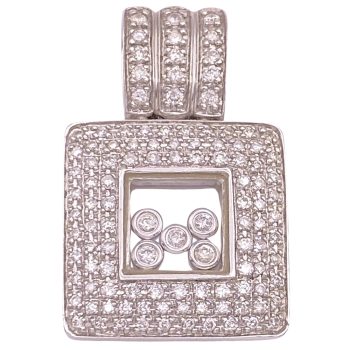 Happy Style Floating Diamond Pendant 14K Gold