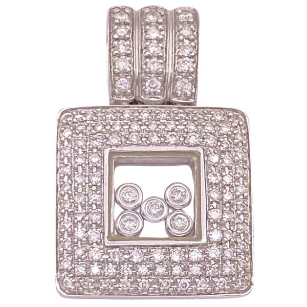 Happy Style Floating Diamond Pendant 14K Gold