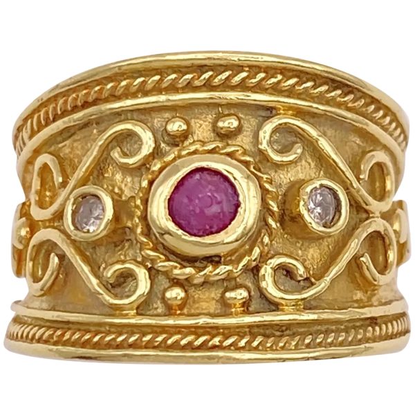 Le Vian Ruby Wide Band Ring 18K Gold