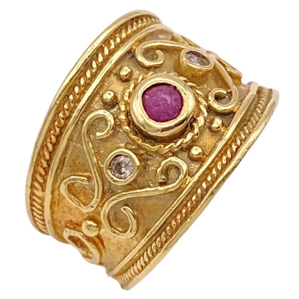 Le Vian Ruby Wide Band Ring 18K Gold side
